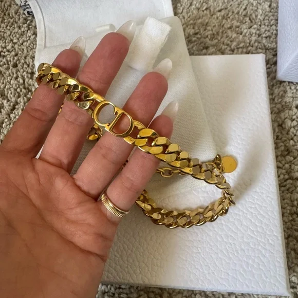 Christian Dior 30 Montaigne Short Necklace Gold Chain Necklace - Picture 8 of 10